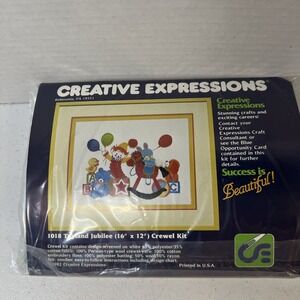 Vtg 1982 NEW Creative Expressions Toyland Jubilee #1018 Crewel Embroidery Kit